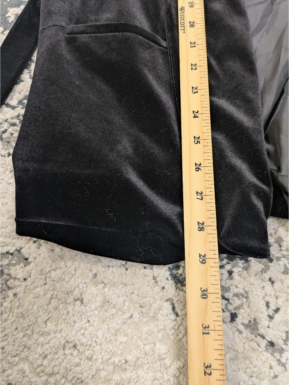 Women's Vintage Black Velvet Open-Front Belted Blazer Jacket Size 20 - Picture 6 of 7